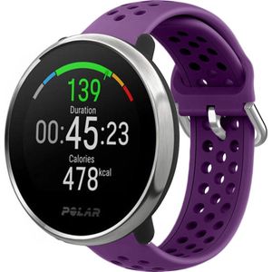 Strap-it Polar Unite siliconen bandje met gaatjes (paars)