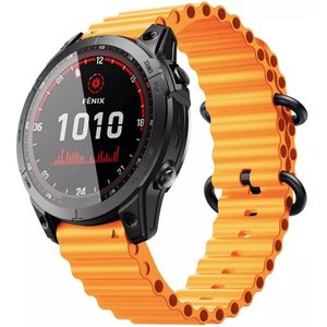 Strap-it Garmin Fenix 5x / 6x Ocean band (oranje)