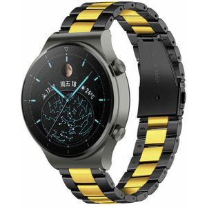 Strap-it Huawei Watch GT 2 Pro stalen band (zwart/goud)