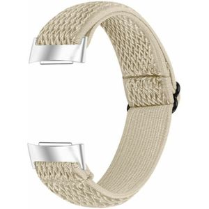 Strap-it Fitbit Charge 4 elastisch bandje (beige)