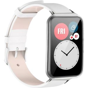 Strap-it Huawei Watch Fit SE leren bandje (wit)