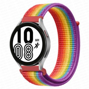 Strap-it Samsung Galaxy Watch 4 - 44mm nylon band (regenboog)