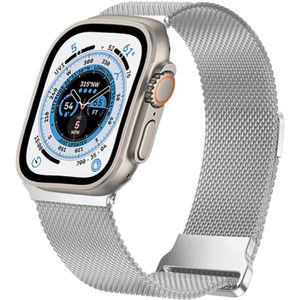 Strap-it Apple Watch Ultra Milanees bandje (zilver)
