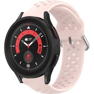 Strap-it Samsung Galaxy Watch 5 Pro siliconen bandje met gaatjes (roze)