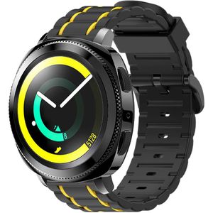 Strap-it Samsung Gear Sport sport gesp band (zwart/geel)