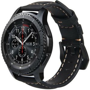 Strap-it Samsung Galaxy Watch leren band 46mm (zwart)