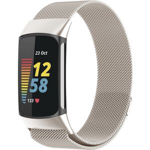 Strap-it Fitbit Charge 5 Milanese band (sterrenlicht)