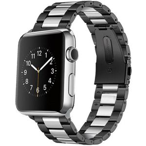 Strap-it Apple Watch 8 stalen band (zwart/zilver)