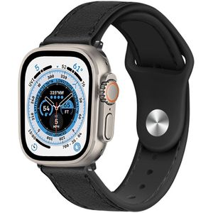 Strap-it Apple Watch Ultra leren hybrid bandje (zwart)