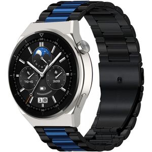 Strap-it Huawei Watch GT 3 Pro 46mm stalen band (zwart/blauw)