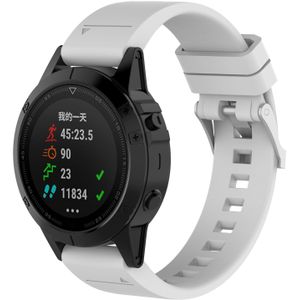 Strap-it Garmin Fenix 5 / 6 glossy silicone band (wit)