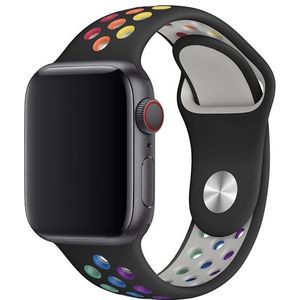 Strap-it Apple Watch SE sport band (zwart/kleurrijk)