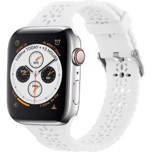 Strap-it Apple Watch siliconen bandje met patroon (wit)