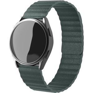 Strap-it Samsung Galaxy Watch 3 45mm leren loop bandje (dennengroen)