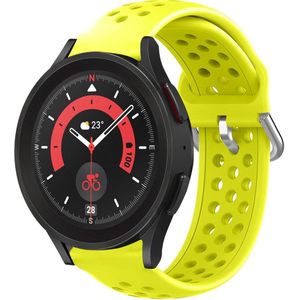 Strap-it Samsung Galaxy Watch 5 Pro siliconen bandje met gaatjes (geel)