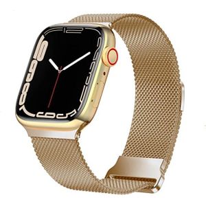 Strap-it Apple Watch 8 Milanees bandje (rosé goud)