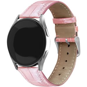 Strap-it Samsung Galaxy Watch 6 - 44mm leather crocodile grain band (roze)