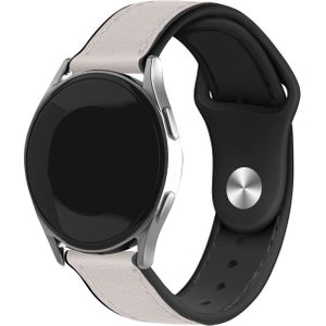 Strap-it Xiaomi Mi Watch leren hybrid bandje (wit)