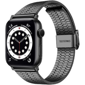 Strap-it Apple Watch roestvrij stalen band (zwart)