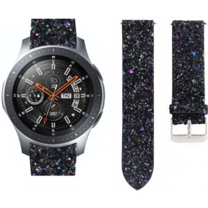 Strap-it Samsung Galaxy Watch 46mm leren glitter bandje (zwart)