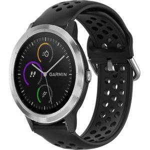 Strap-it Garmin Vivoactive 3 siliconen bandje met gaatjes (zwart)