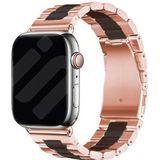 Strap-it Apple Watch stalen band (rosé goud/zwart)