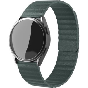 Strap-it Samsung Galaxy Watch 5 - 44mm leren loop bandje (dennengroen)