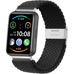 Strap-it Huawei Watch Fit 2 gevlochten bandje (zwart)