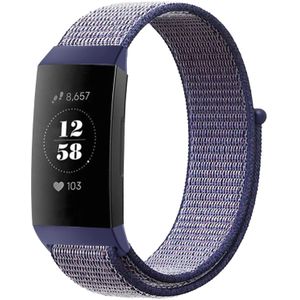 Strap-it Fitbit Charge 4 nylon band (donkerblauw)