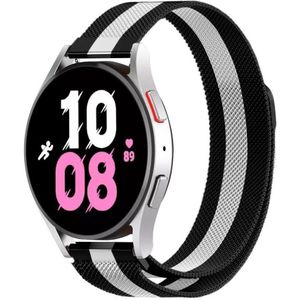 Strap-it Samsung Galaxy Watch 5 - 44mm Milanese band (zwart/wit)