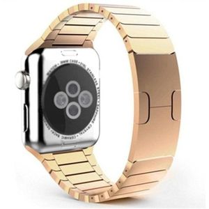 Strap-it Apple Watch 8 luxe metalen band (rosé goud)