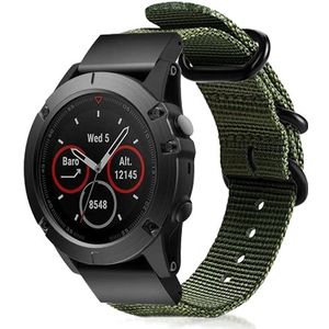 Strap-it Garmin Forerunner 965 nylon gesp band (groen)