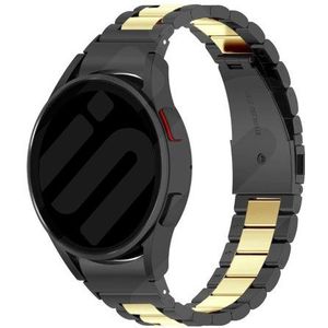 Strap-it Samsung Galaxy Watch 6 - 40mm stalen schakel band (zwart/goud)