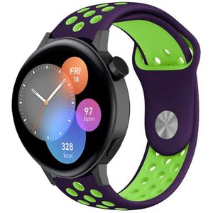 Strap-it Huawei Watch GT3 42mm sport band (paars/groen)