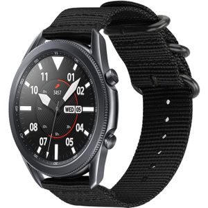 Strap-it Samsung Galaxy Watch 3 -  45mm nylon gesp band (zwart)