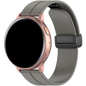 Strap-it Samsung Galaxy Watch 46mm D-buckle siliconen bandje (donkergrijs)