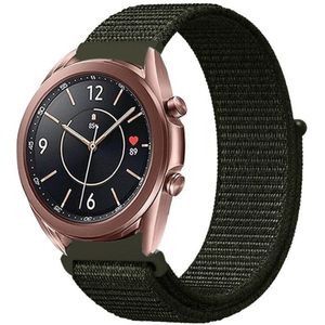 Strap-it Samsung Galaxy Watch 3 - 41mm nylon bandje (donkergroen)
