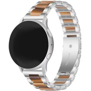 Strap-it Samsung Galaxy Watch 42mm stalen resin band (zilver/bruin)