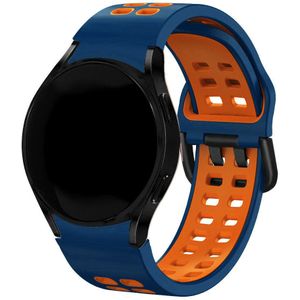 Strap-it Samsung Galaxy Watch 4 Classic 46mm sport square bandje (blauw/oranje)