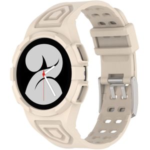 Strap-it Samsung Galaxy Watch 4 40mm siliconen bandje met frame (ivoor wit)