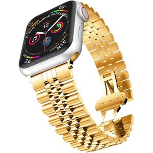 Strap-it Apple Watch 8 Jubilee stalen band (goud)