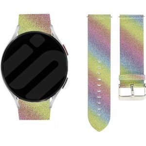 Strap-it Samsung Galaxy Watch 6 Classic 47mm leren glitter bandje (regenboog)