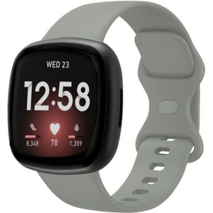 Strap-it Fitbit Versa 4 siliconen classic bandje (grijs)