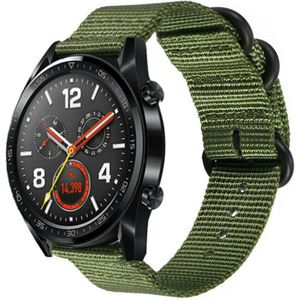 Strap-it Huawei Watch GT 2 nylon gesp band (groen)