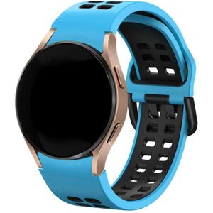 Strap-it Samsung Galaxy Watch 5 40mm sport square bandje (lichtblauw/zwart)