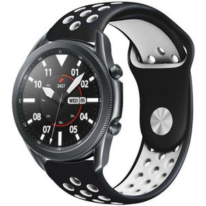 Strap-it Samsung Galaxy Watch 3 sport band 45mm (zwart/wit)
