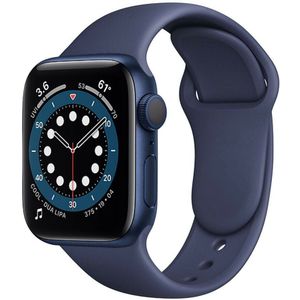Strap-it Apple Watch 6 silicone band (donkerblauw)