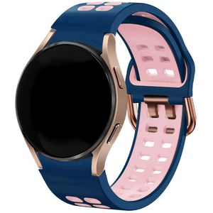 Strap-it Samsung Galaxy Watch 4 Classic 42mm sport square bandje (blauw/roze)