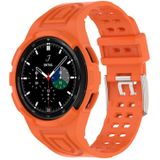 Strap-it Samsung Galaxy Watch 4 Classic 46mm siliconen bandje met frame (oranje)
