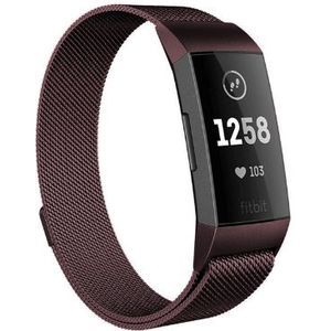 Strap-it Fitbit Charge 4 Milanese band (bruin)